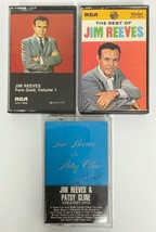 Set of 3 Jim Reeves Cassette Tapes Pure Gold Best Of &amp; Patsy Cline Greatest Hits - $10.88