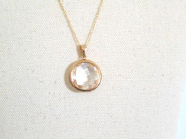 Victoria Townsend 18k Gold/SS Plated Bezel Quartz Necklace R315 $400 - £148.53 GBP