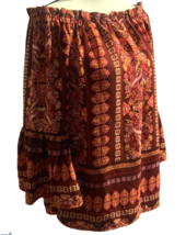 Tacera On Off Shoulder Boho Print Blouse Tunic Size M 3/4 Bell Sleeve - £13.63 GBP