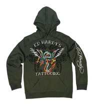 Ed Hardy Dragon Wings Hoodie EHM1300-39 Color: Olive - £54.47 GBP