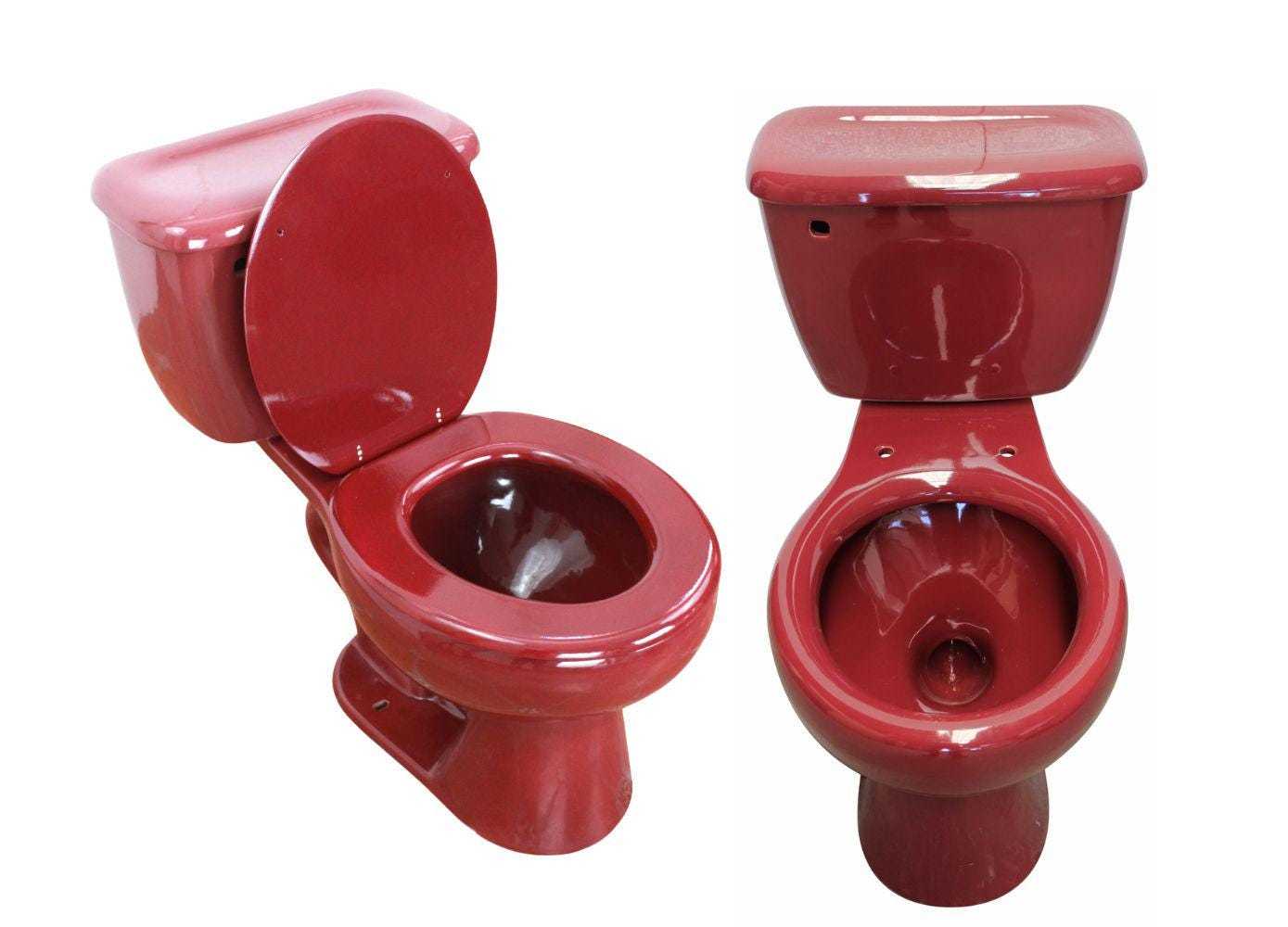 Mexican Talavera Ceramic Toilet Hand Painted  - Rojo Granada - - $799.00