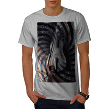 Wellcoda Violin Art Spiral Mens T-shirt, Wooden Graphic Design Printed Tee - £14.92 GBP+