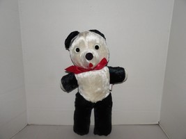 Vintage Black &amp; White Carnival Prize Plush 18&quot; Teddy Bear-Japan-VNC - $27.95