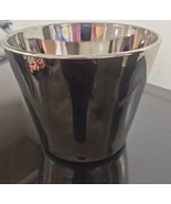 VINTAGE MID-CENTURY MODERN SILVER FADE GLASS Planter  ICE BUCKET Pot 5x5.5 - £10.11 GBP