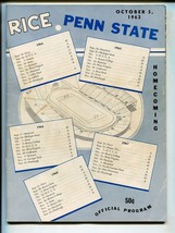 Rice vs Penn State NCAA Football Game Program-10/5/1963-Coke ad-VG - £81.66 GBP