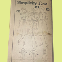 Simplicity 5242 Dress Pattern Miss 10 1981 Uncut No Envelope Shirtdress ... - $9.87