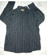 Mens Cabelas Brand Long Sleeve Blue-Gray Striped Casual Shirt size 2XL / 52x32 - $13.06
