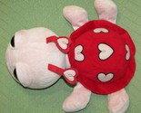 16&quot; RUSS PEEPERS TURTLE Plush Dreamy Big Eyed PINK Red Heart APPLAUSE ST... - $16.20
