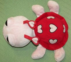 16&quot; RUSS PEEPERS TURTLE Plush Dreamy Big Eyed PINK Red Heart APPLAUSE ST... - £12.73 GBP
