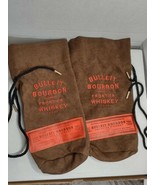 Set of 2 Bulleit Bourbon Frontier Whiskey Cloth Storage Bags with String... - £23.35 GBP