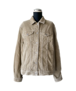 Eddie Bauer Tan Corduroy Jacket Button Front Lightweight - Women&#39;s L - $722.54 MXN