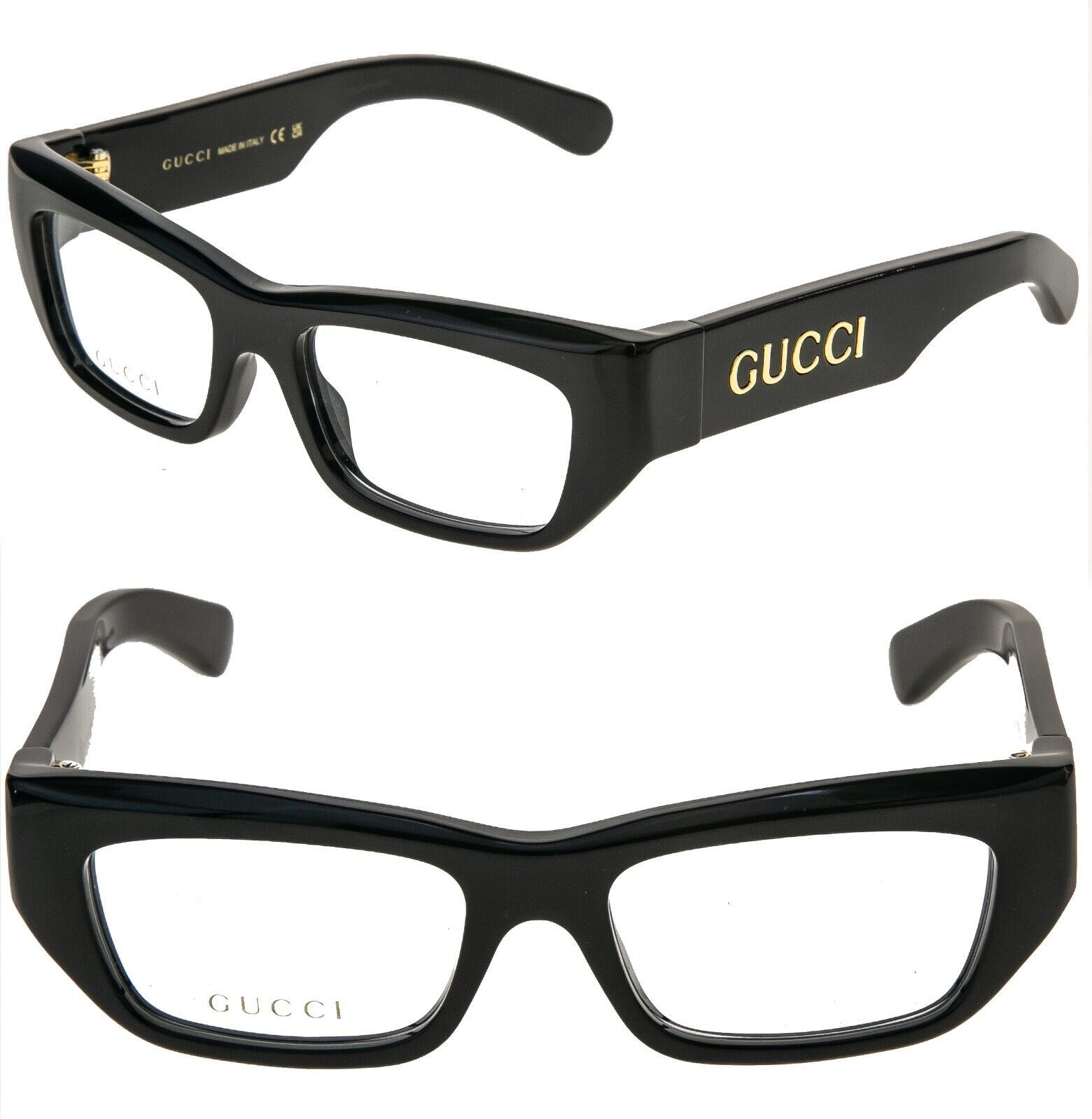 GUCCI Authentic 1297 Black Logo Square Eyeglasses GG1297O Optical frame 001 53mm