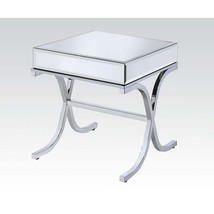22" Silver And Clear Glass Square Mirrored End Table - $280.85