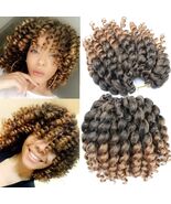 Crochet Braids Hair 2X Ringlet Wand Curl 3 Packs 8 inch Jamaican Twist B... - $15.83