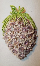 Vintage Designer Signed Pastelli Pin Purple Floral Rhinestones Enameled - $14.84