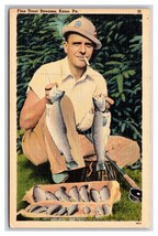 Trota Pescatore W Catch Kane Pennsylvania Pa Unp Lino Cartolina N20 - £3.97 GBP