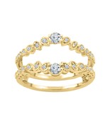 Vintage Gelbvergoldeter Silber Simulierter Diamant Enhancer Hochzeitswic... - $1,886.49 MXN