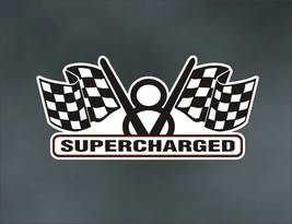 SUPERCHARGED engine decal for blower blown gmc 471 671 871 muscle or race car - £7.76 GBP