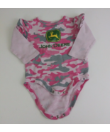 John Deere Infant Girls Long Sleeve Pink &amp; Gray Camo Body Suit Size 6 Mo... - $110.63 MXN
