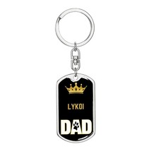 Lykoi Cat Dad King Keychain Stainless Steel or 18k Gold - £30.01 GBP+