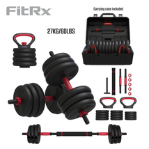 FitRx Smart Bell Gym, 60lb 4-in-1 Adjustable Interchangeable Dumbbell, B... - £104.00 GBP