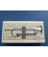Large musical instrument trumpet scrapbooking rubber mounted stamp stamp... - £15.53 GBP