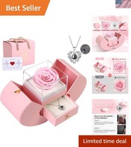 Eternal Love Preserved Rose Gift Box with I Love You in 100 Languages Ne... - $1,120.91 MXN