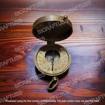 Handmade Antique Style Thread Brass Compass Nautical with Leather Case - £21.97 GBP