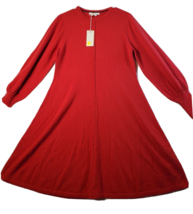 Boden Sweater Dress Womens Size 8 Red Knit Viscose Blend Long Sleeve Crew Neck - £28.85 GBP