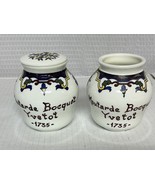 Vintage Moutarde Bocquet Yvetot 1735 Mustard Jar Lot Pair Digoin France ... - $29.37 CAD