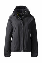 Lands End Women&#39;s Squall Jacket Hooded Black New - $69.99