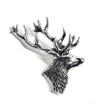Stags Head Deer Pin Badge Brooch Country Nature Pewter Badge Stag Pin Lapel Uk - £6.61 GBP