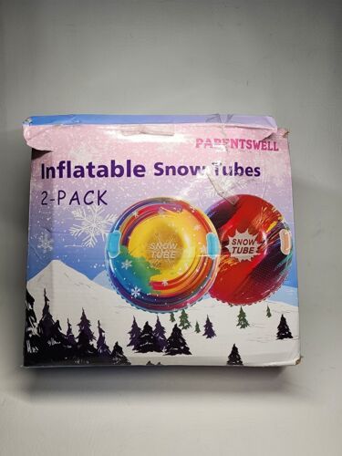 2 Pack Snow Tubes - 35&#39;&#39; Inflatable Snow Tubes for Sledding Heavy Duty - $32.68