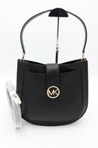 NWT MICHAEL Michael Kors Lillie Black Leather Hobo Messenger Crossbody Bag $378 - £158.07 GBP