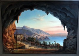 Carlo Gatti Gouache Painting Convento Dei Cappuccini Amalfi Coast ca1890 - £3,417.24 GBP