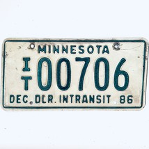 1986 United States Minnesota In Transit Dealer License Plate IT 00706 - $19.07 CAD