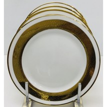 4 Salad Plates Grace Teaware Fine Porcelain 8&quot; White with Gold Trim New - £39.50 GBP