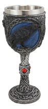 Vial Of Blood Alchemy Moonlight Raven Crow On Pentagram Wine Goblet Chalice Cup - £19.97 GBP