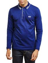 Hugo Boss Mens Blue Paulson Slim Fit Long Sleeve Polo Shirt Sz Large L 3... - £93.38 GBP