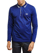 Hugo Boss Mens Blue Paulson Slim Fit Long Sleeve Polo Shirt Sz Large L 3... - £91.86 GBP