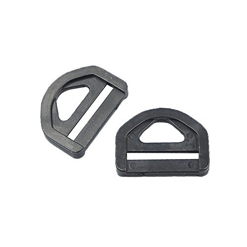 Bluemoona 100 PCS - 25mm 1" Adjuster Triangle With Bar Swivel Clip D Ring Buckle