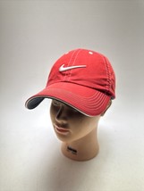 Nike Golf Red Swoosh Logo Lightweight Hat Baseball Cap Adjustable Strap Adult - £15.76 GBP