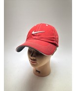 Nike Golf Red Swoosh Logo Lightweight Hat Baseball Cap Adjustable Strap ... - £15.76 GBP