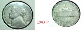 Jefferson Silver Nickel 1943-P VG - £3.79 GBP