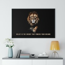 Lion Motivational Quotes Poster Belief is the Energy that Powers Your Dreams - £20.07 GBP+