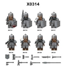 8pcs X0314 LOTR Hobbit Minifigures Dwarf Warrior Military Weapon Helmet ... - £21.61 GBP