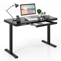 48-Inch Height Adjustable Electric Standing Desk with Drawer-Black - Color: Blac - $7,810.44 MXN