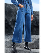 Dark Blue Plain Seam Detail Flared Bottom Ankle Length Jeans - $663.23 MXN Dark Blue Plain Seam Detail Flared Bottom Ankle Length Jeans - $663.23 MXN