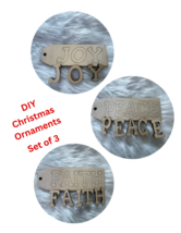 Christmas Wood DIY Ornaments Holiday Ornaments DIY set of 3 ornaments - £4.53 GBP