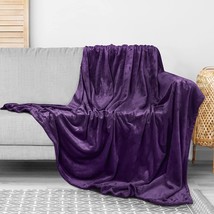 Utopia Bedding Fleece Blanket Throw Size Purple 300Gsm Luxury, 60X50 Inches - £22.01 GBP